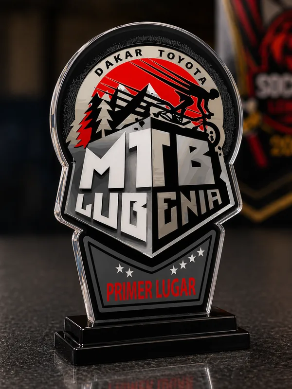 Trofeo económico en acrílico para MTB Club Ignia