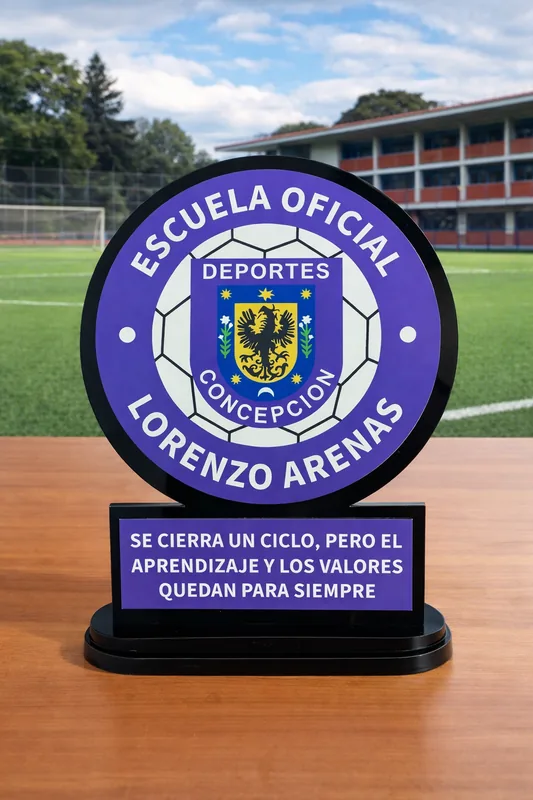 Trofeo personalizado premium con impresión UV